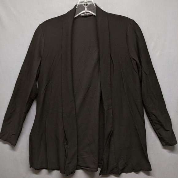 Eileen Fisher Sweater Women PP Small Petite Open Cardigan Shrug Fold Over Collar - Picture 1 of 16